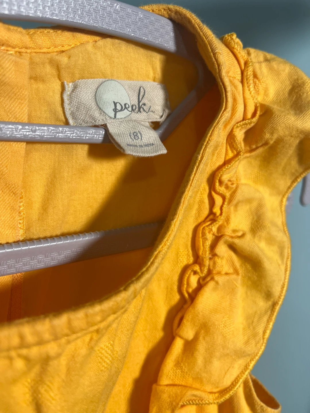 Peek Kids Yellow Ruffle Dress Size 8 - photo 2