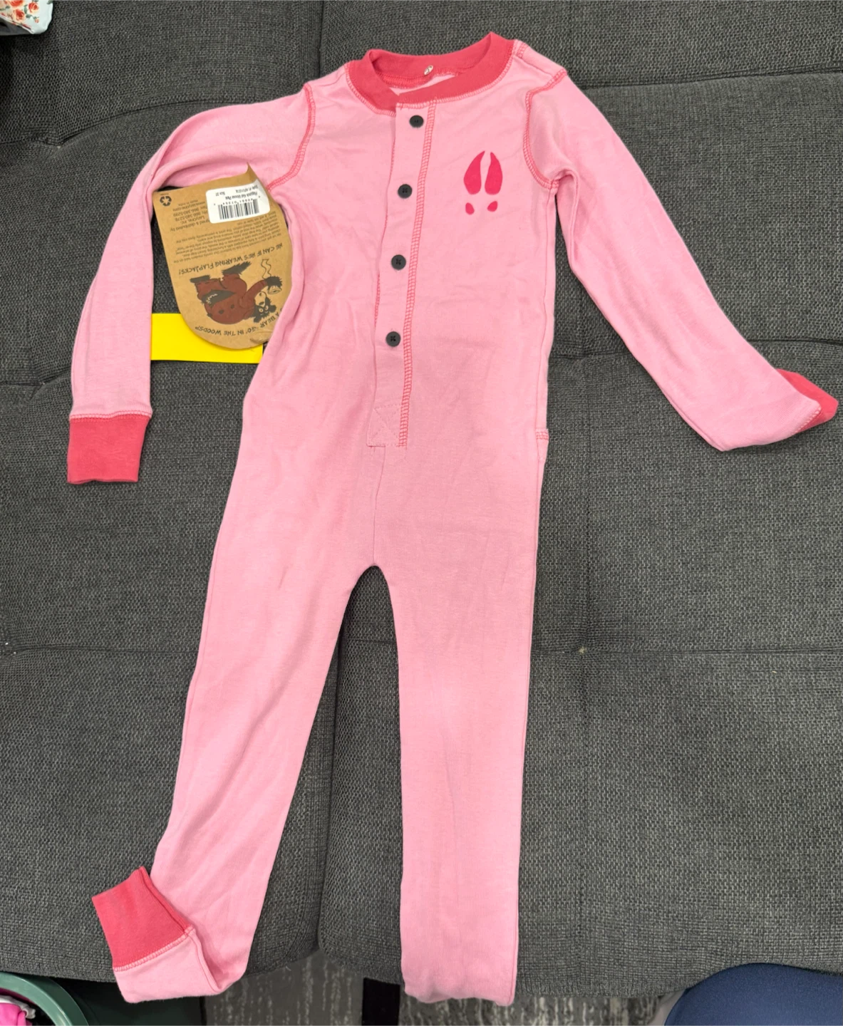 Lazy One Pink "Moose Caboose" Pajama Sleeper - photo 2