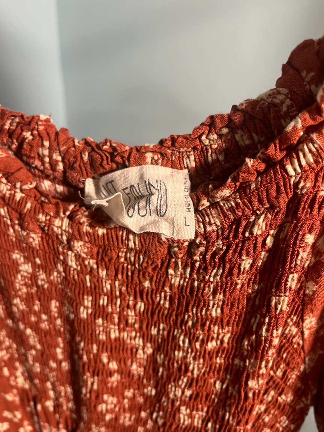 Rust floral print smocked midi dress - photo 2