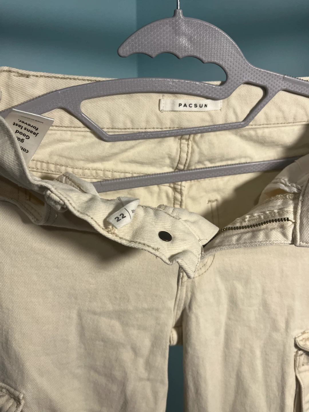 PacSun Cream Cargo Pants Size 22 - photo 3