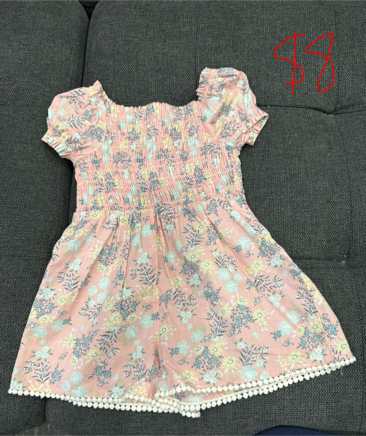 Pink Floral Kids Romper