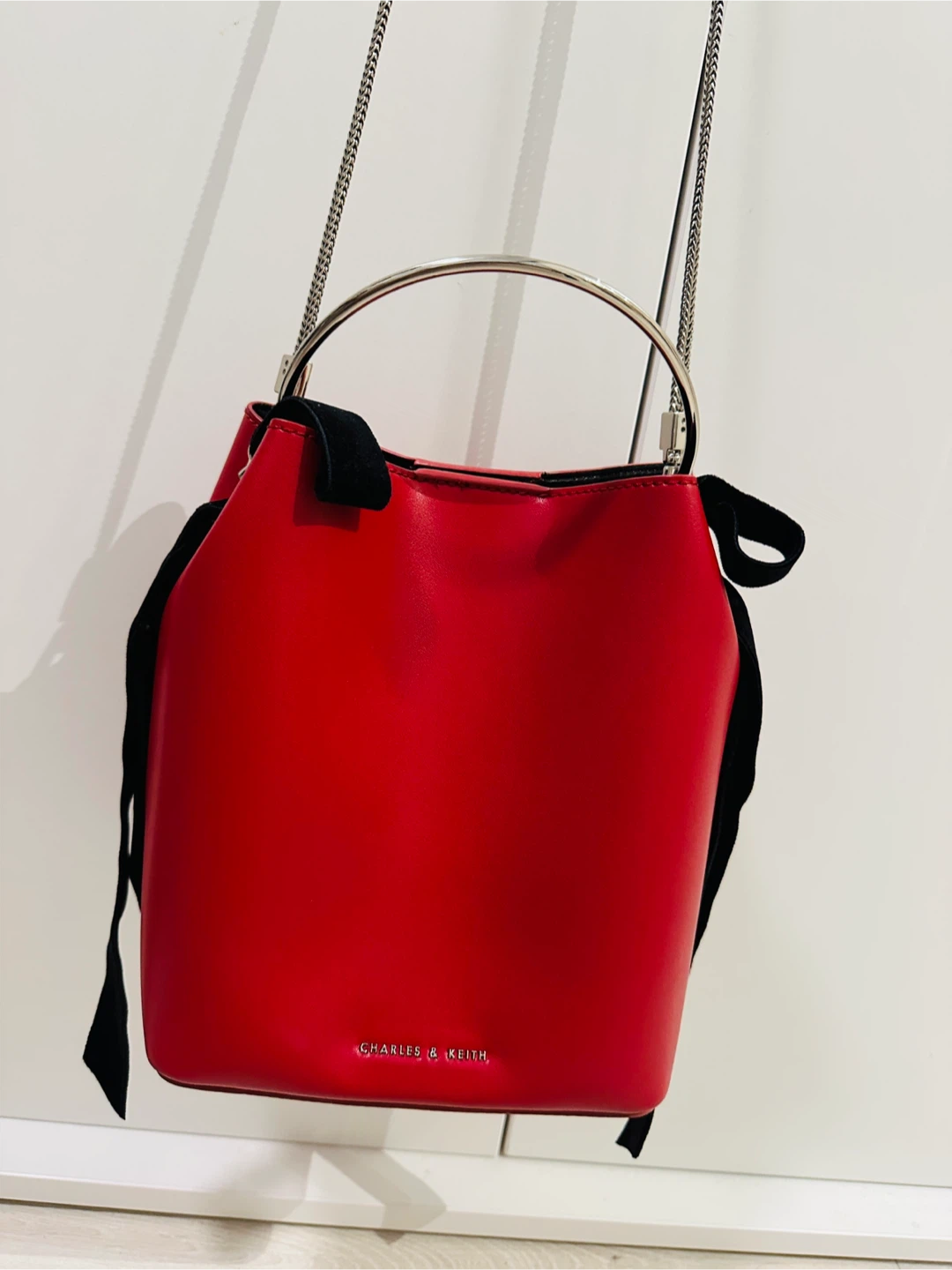 Charles & Keith Red Bucket Bag