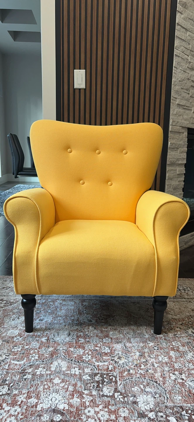 Modern Tufted Accent Chair - (Yellow)