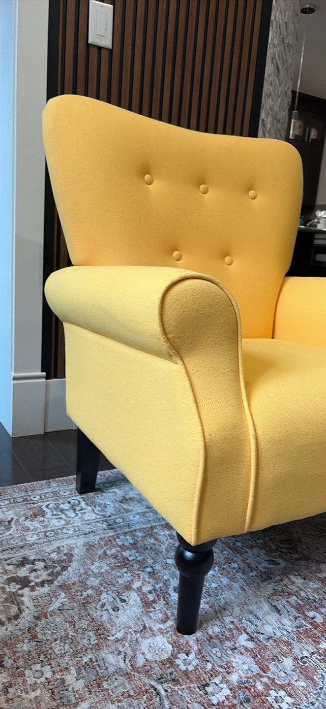 Modern Tufted Accent Chair - (Yellow) - photo 2