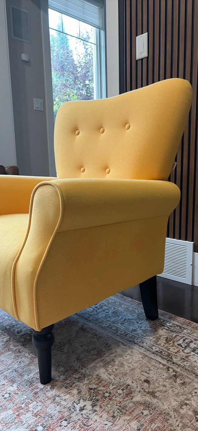 Modern Tufted Accent Chair - (Yellow) - photo 3