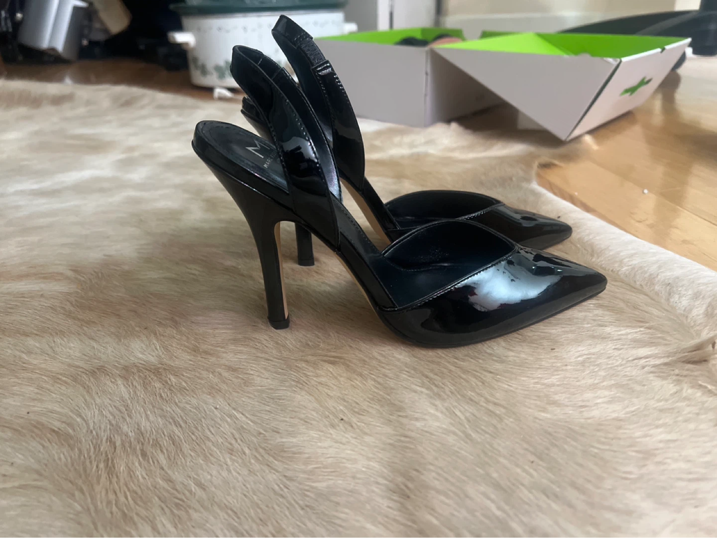 Marc Fisher Black Patent Slingback Heels - photo 2