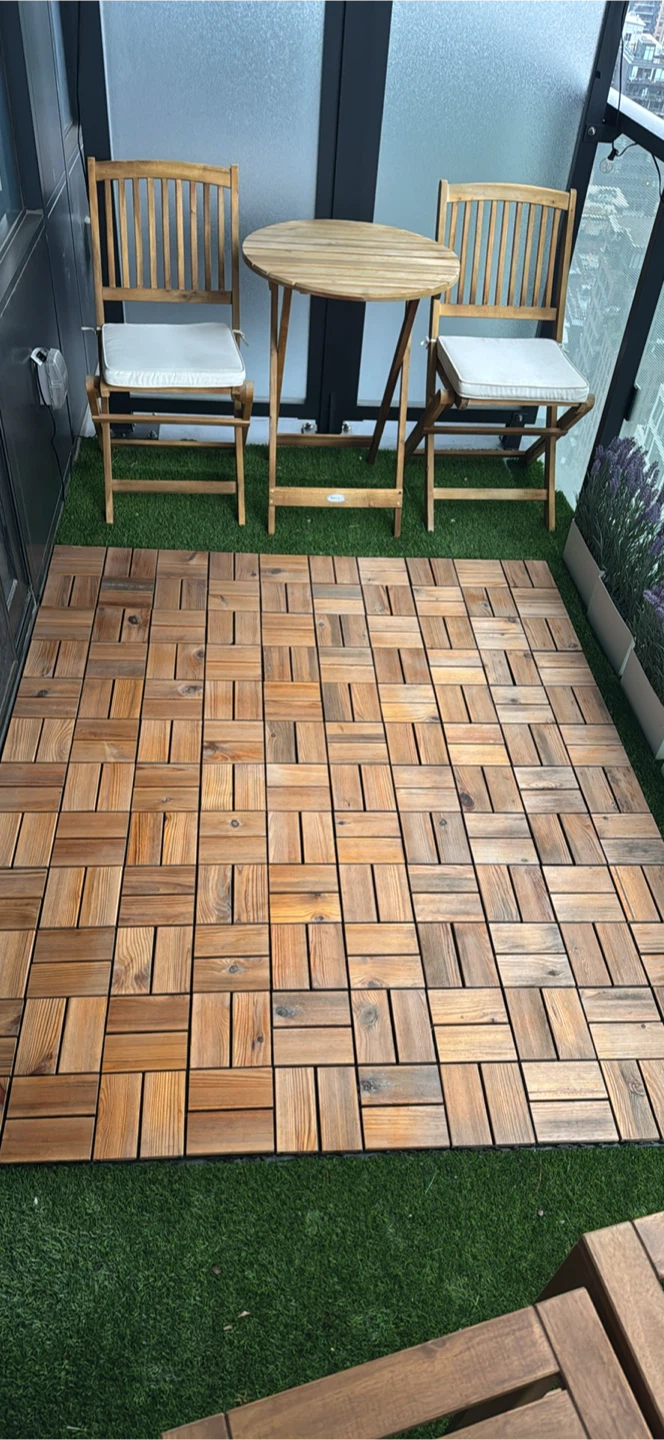 IKEA RUNNEN Outdoor Decking Tiles - Acacia