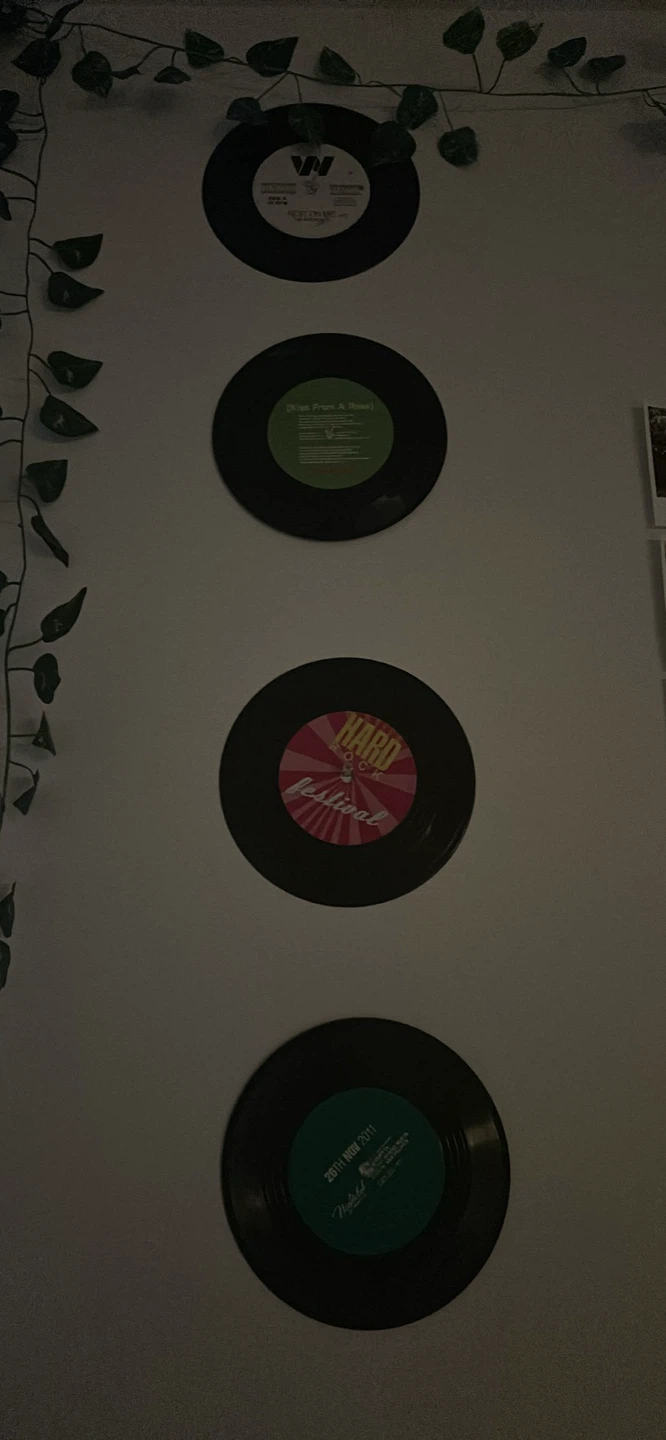 Assorted 7" Vinyl Records wall art