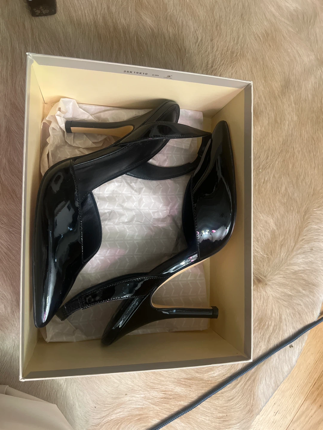 Marc Fisher Black Patent Slingback Heels - photo 4