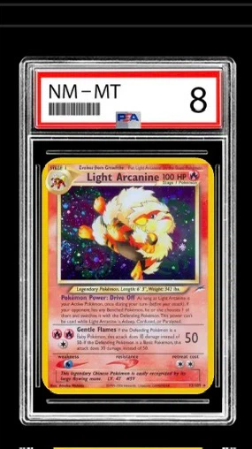 Pokémon Light Arcanine Trading Card PSA 8 NM-MT
