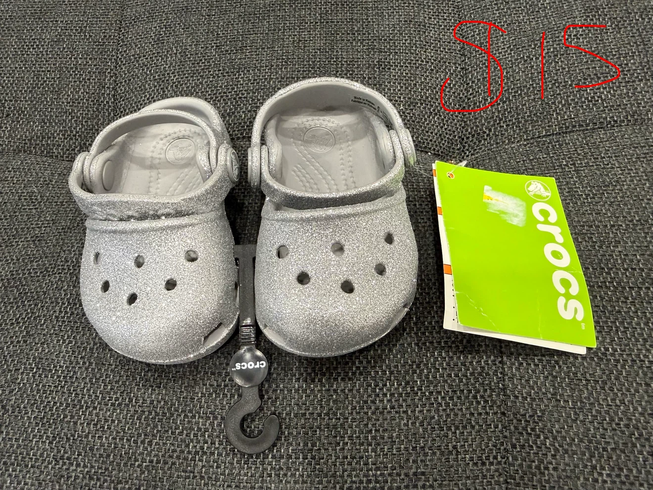 Crocs Glitter Clog Shoes Toddler Silver