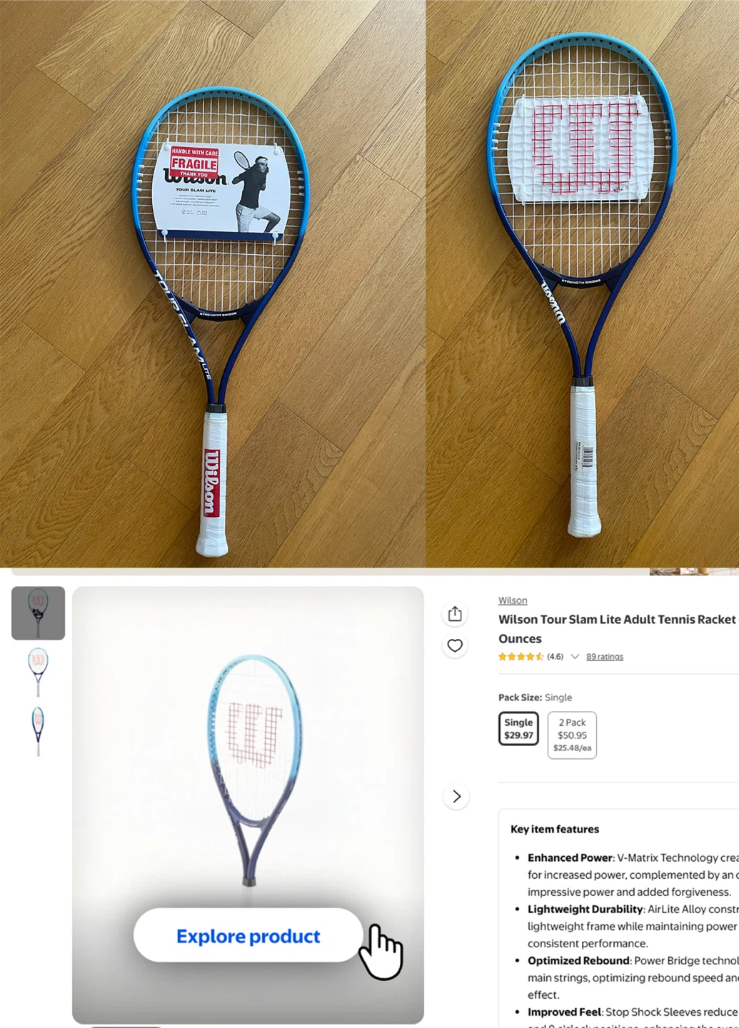 Wilson Tour Slam Lite Adult Tennis Racket