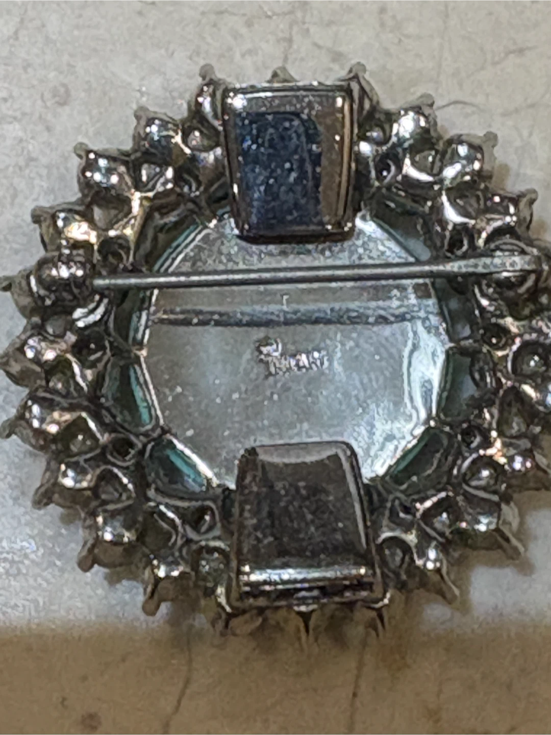 Trifari Vintage Brooch - Turquoise & Blue Stones - photo 4