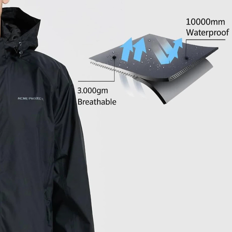 Men’s 3XL Waterproof Rain Suit Set Jacket & Pants Black - photo 2