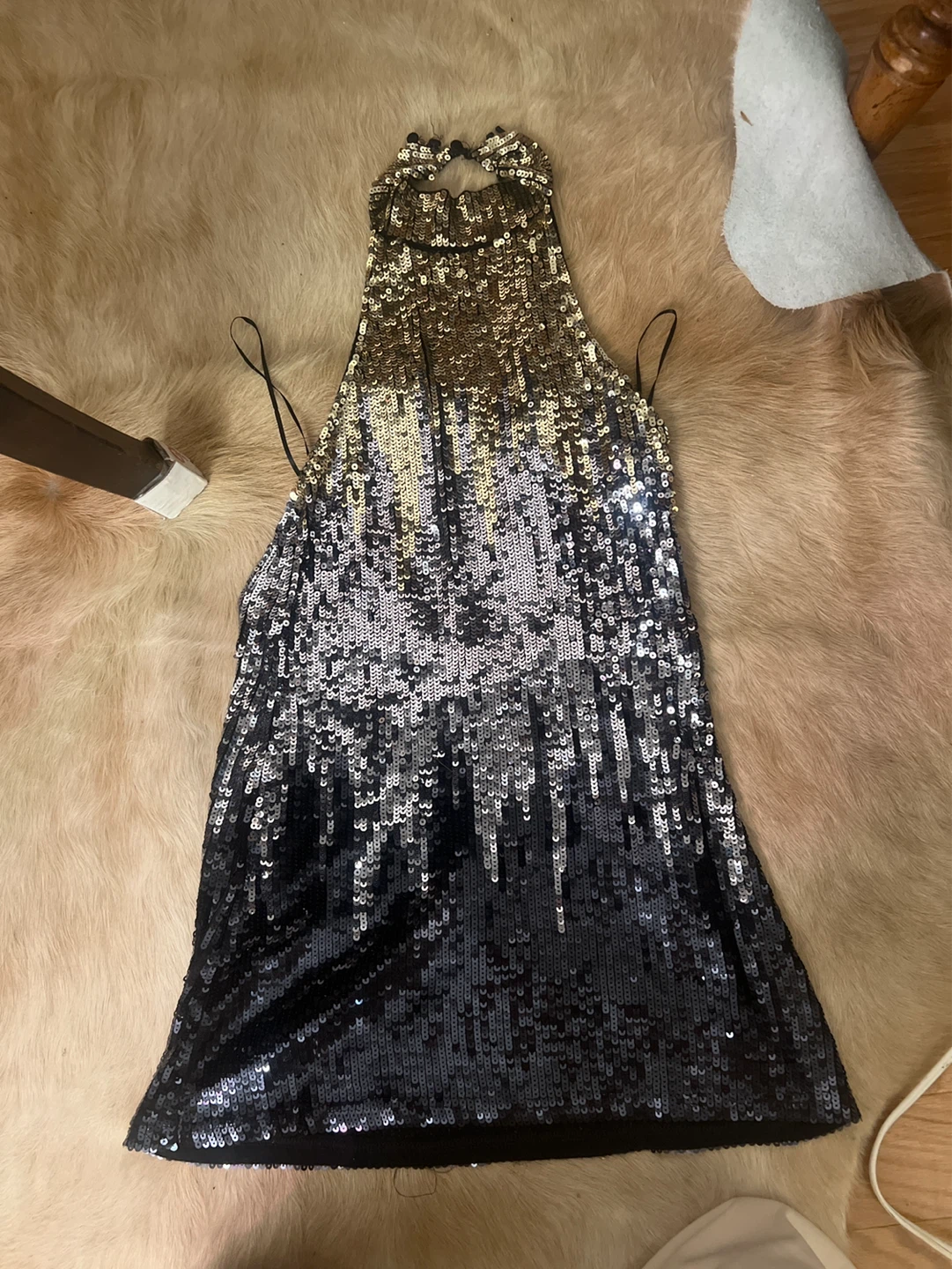 Bershka Sequin Halter Dress
