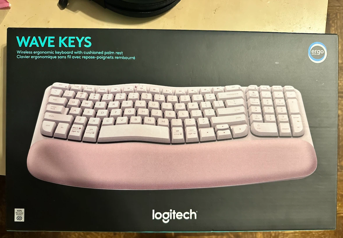 Logitech Wave Keys Wireless Ergonomic Keyboard - Pink