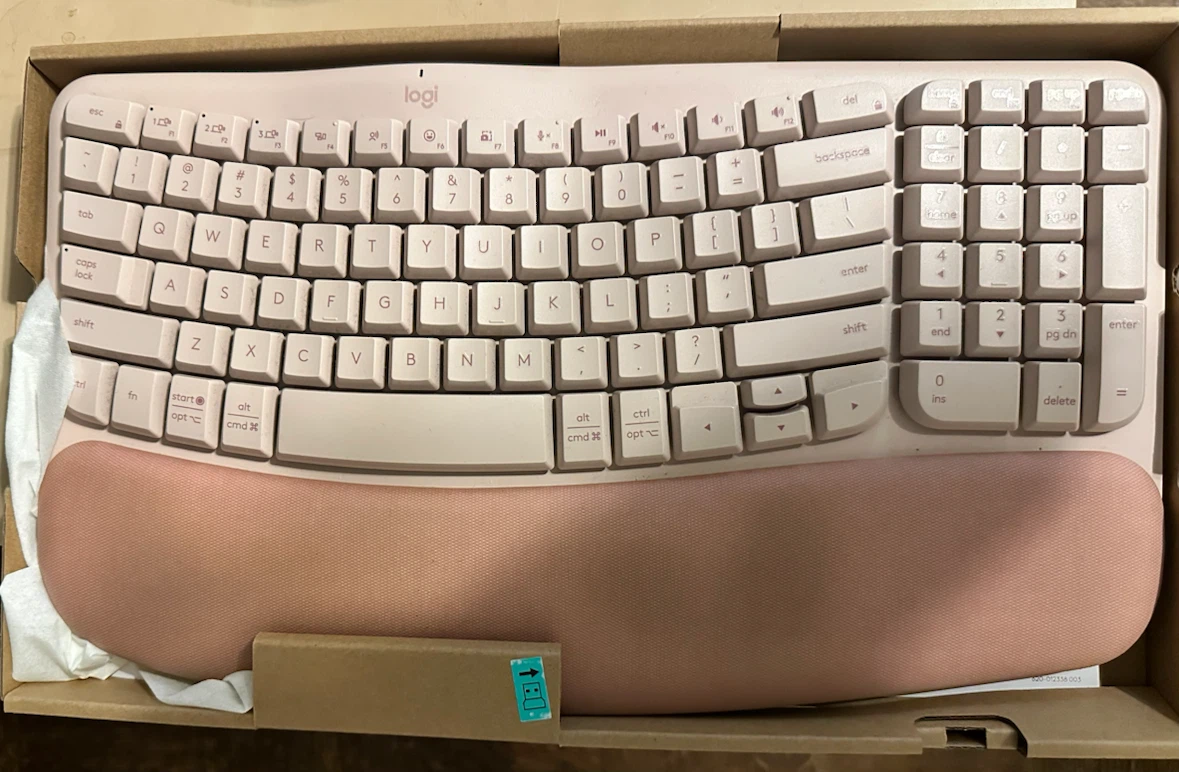 Logitech Wave Keys Wireless Ergonomic Keyboard - Pink - photo 2
