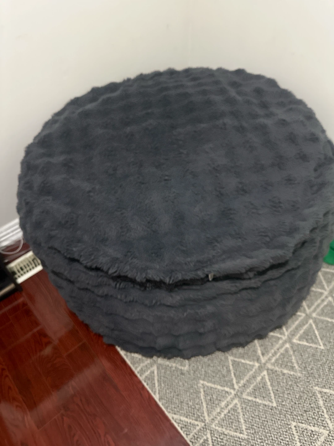 Large Grey Round Bean Bag Chair