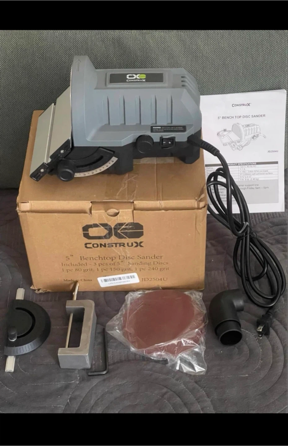 CONSTRUX 5" Benchtop Disc Sander - photo 4