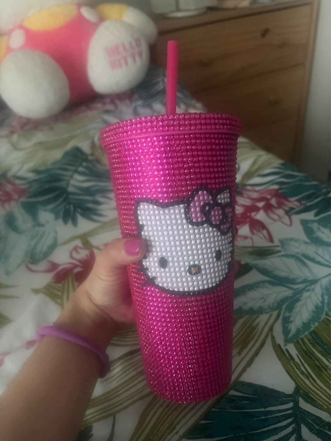 Hello Kitty Rhinestone Tumbler with Straw