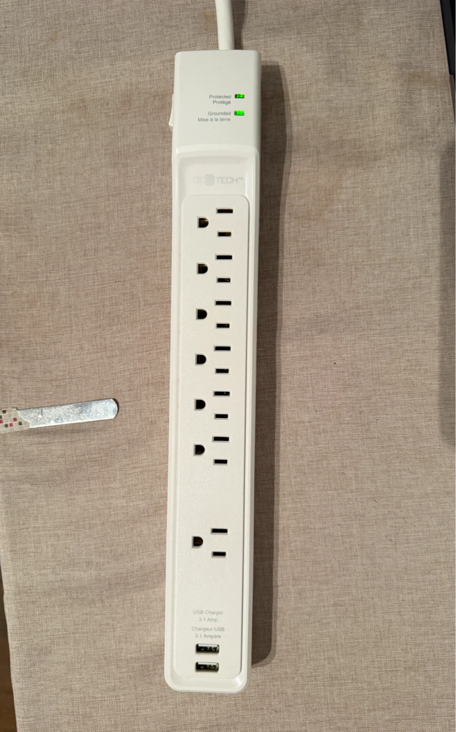 Commercial Electric 6 ft. 7-Outlet Surge Protector with USB