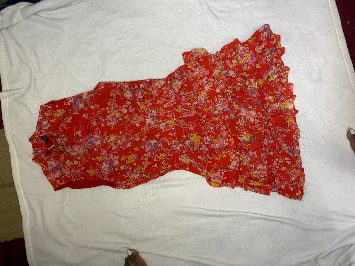 Red Floral Ruffle Dress - photo 2