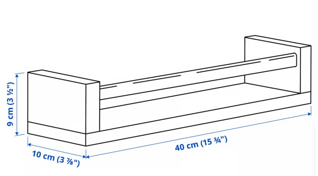 IKEA Spice Rack Wall Shelf + metal hooks - photo 2