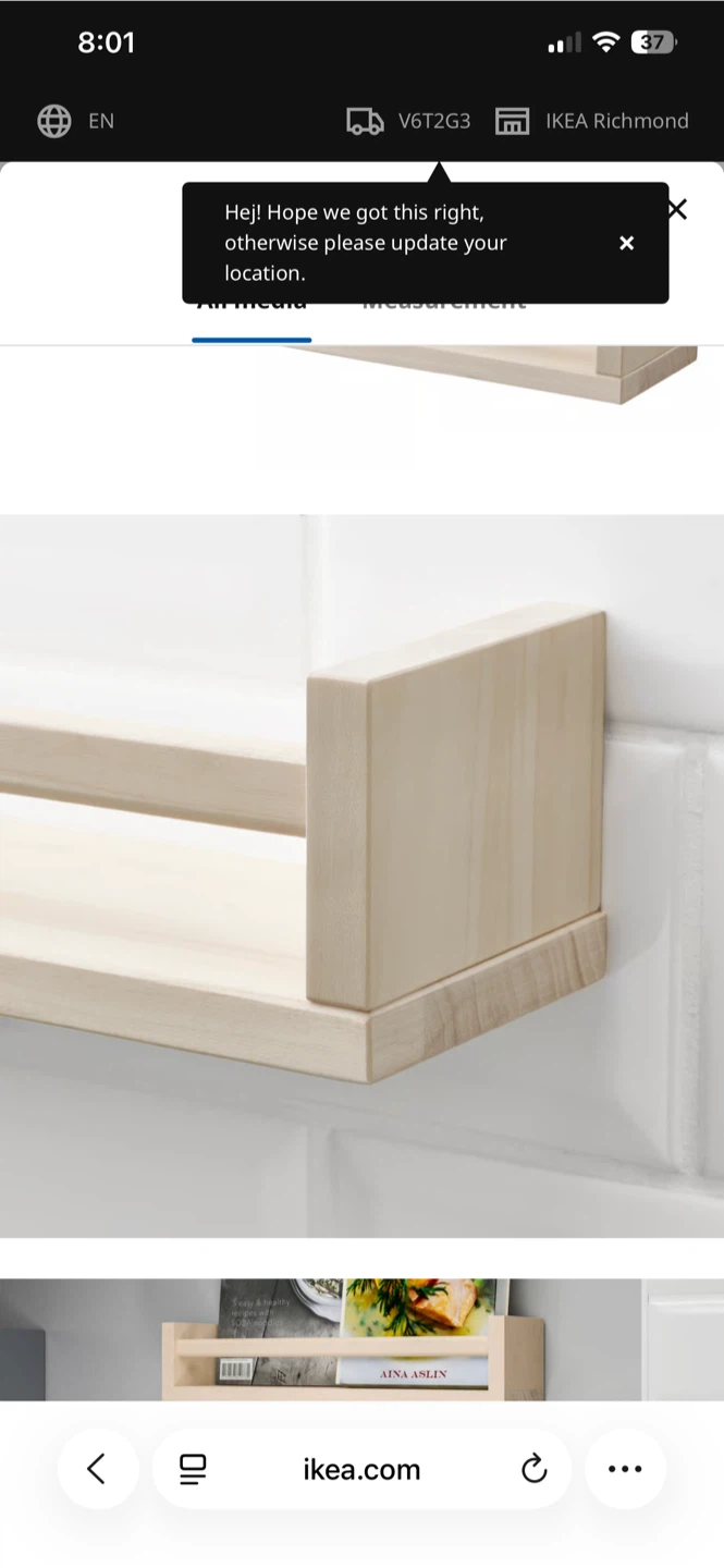 IKEA Spice Rack Wall Shelf + metal hooks - photo 3