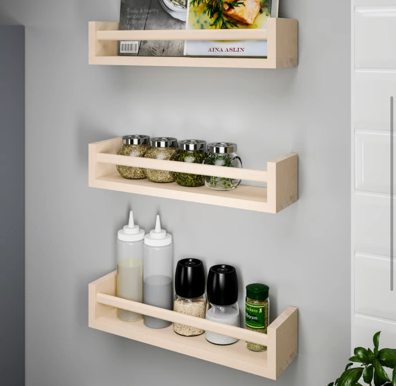 IKEA Spice Rack Wall Shelf + metal hooks - photo 4