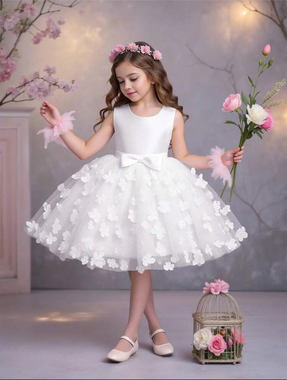 White Flower Girl Dress
