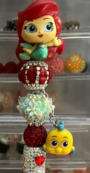 Disney Ariel and Flounder Charm Keychain