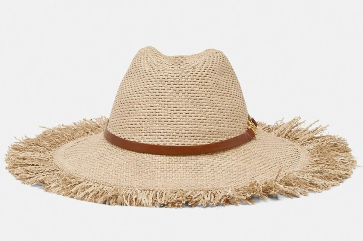 Versace Straw Hat with Medusa Buckle