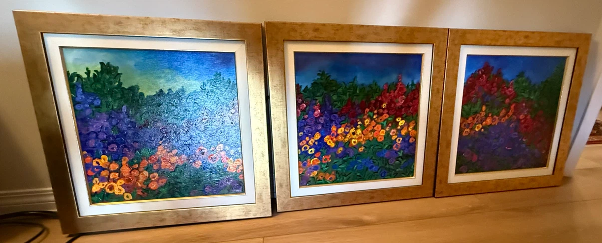 Triptych original oil paintings/E.W SCHAAP