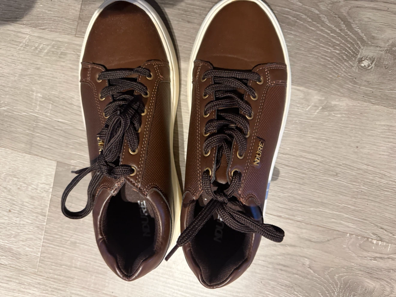 NDure Brown Leather Sneakers - photo 2