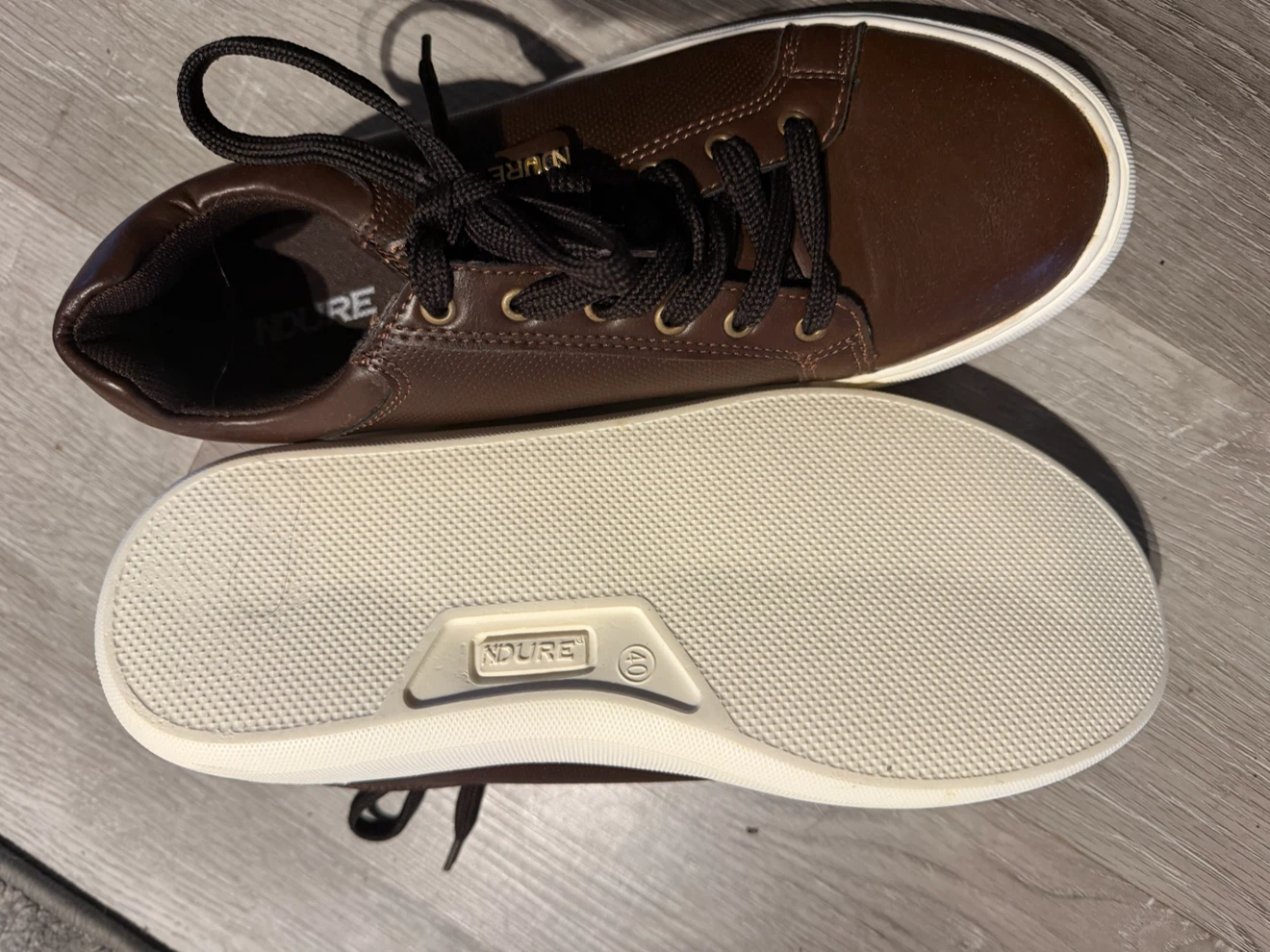 NDure Brown Leather Sneakers - photo 3