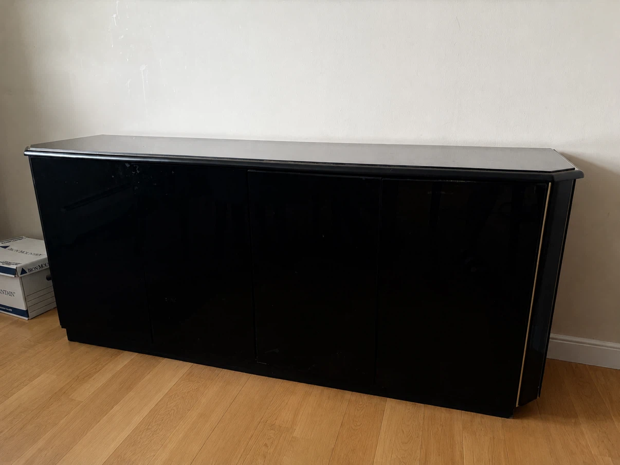 Modern Black High-Gloss Sideboard