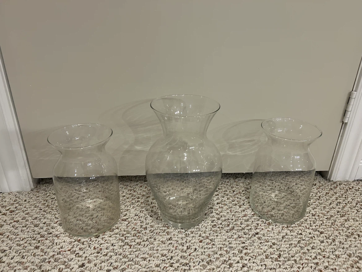 3 LIKE NEW VASES ALL FOR $7 (SEE LISTING)