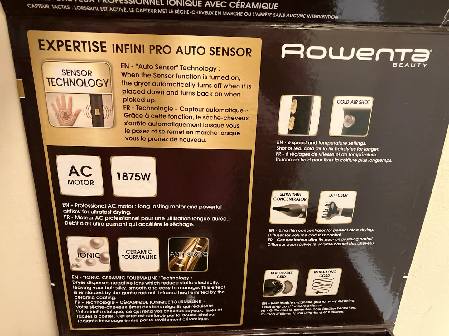 Rowenta Infini Pro Auto Sensor Ionic Ceramic Hair Dryer - photo 4