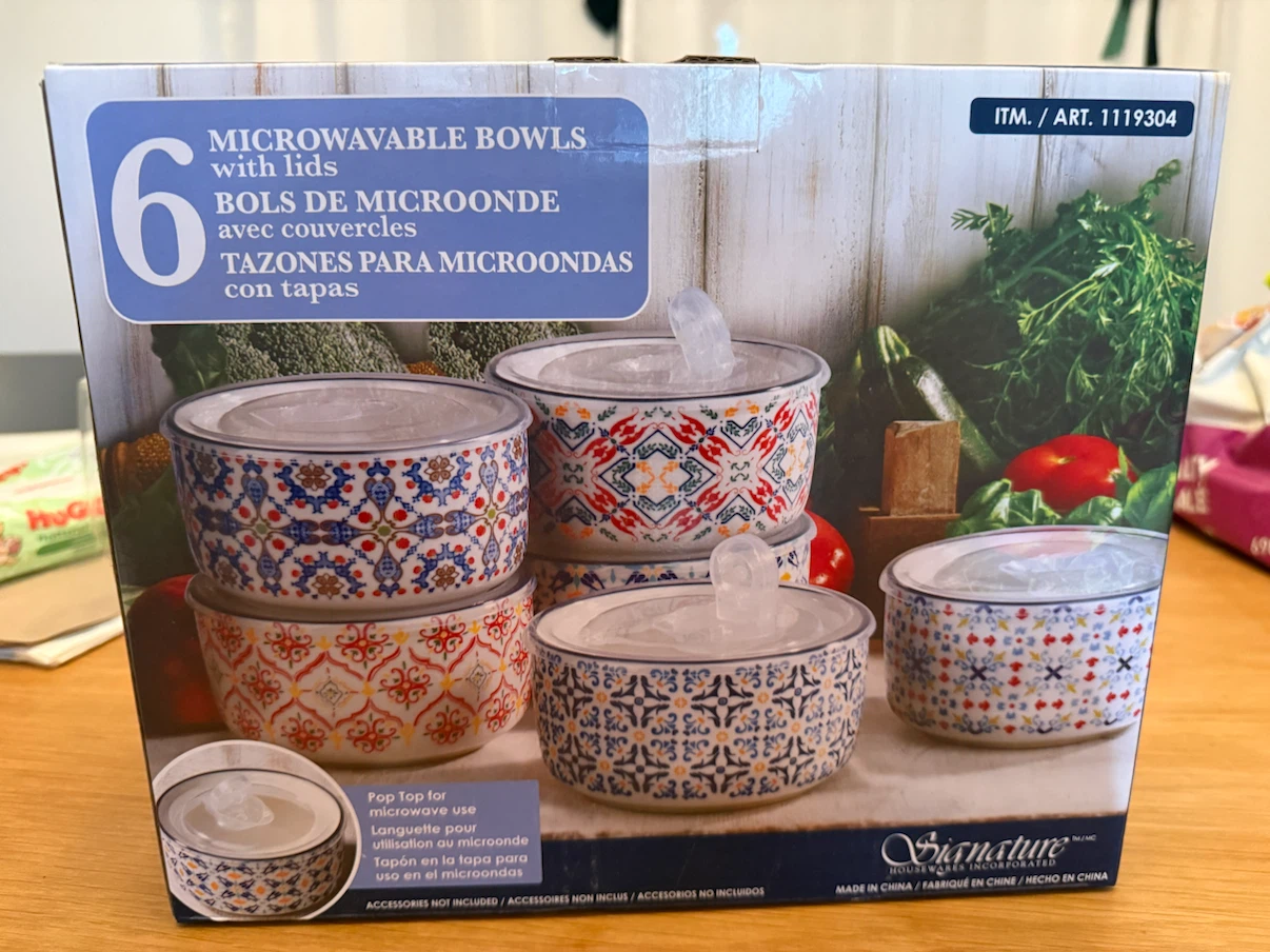 Signature 6pc Microwavable Bowls with Lids