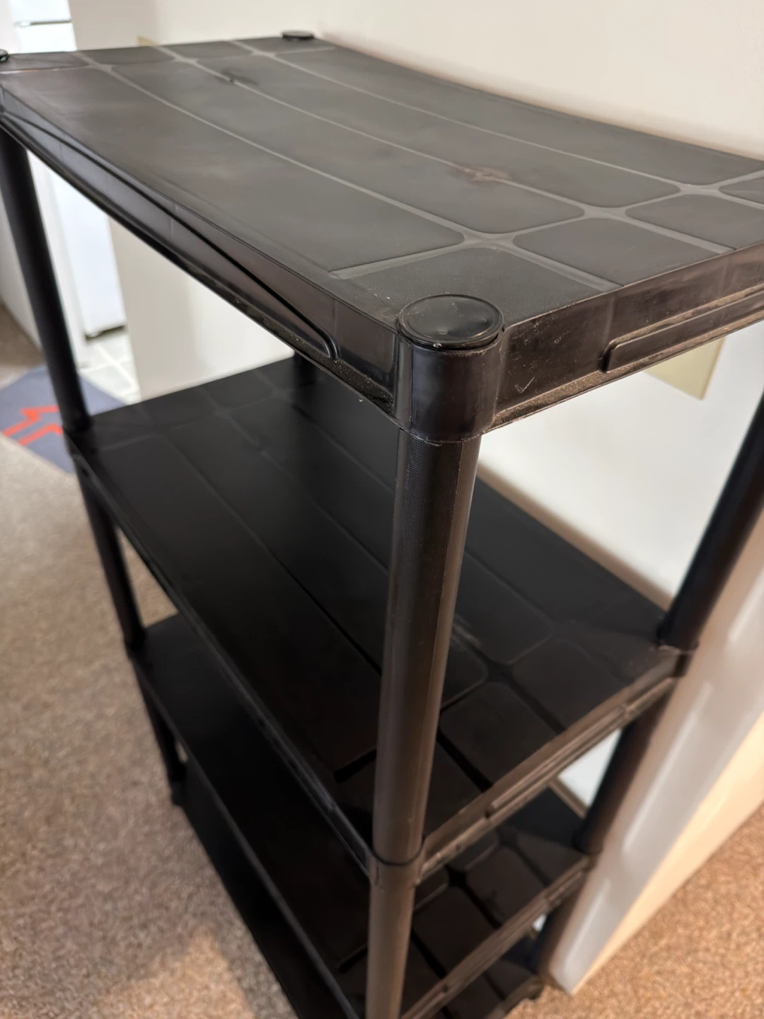 Black 4-Tier Plastic Shelving Unit - photo 2