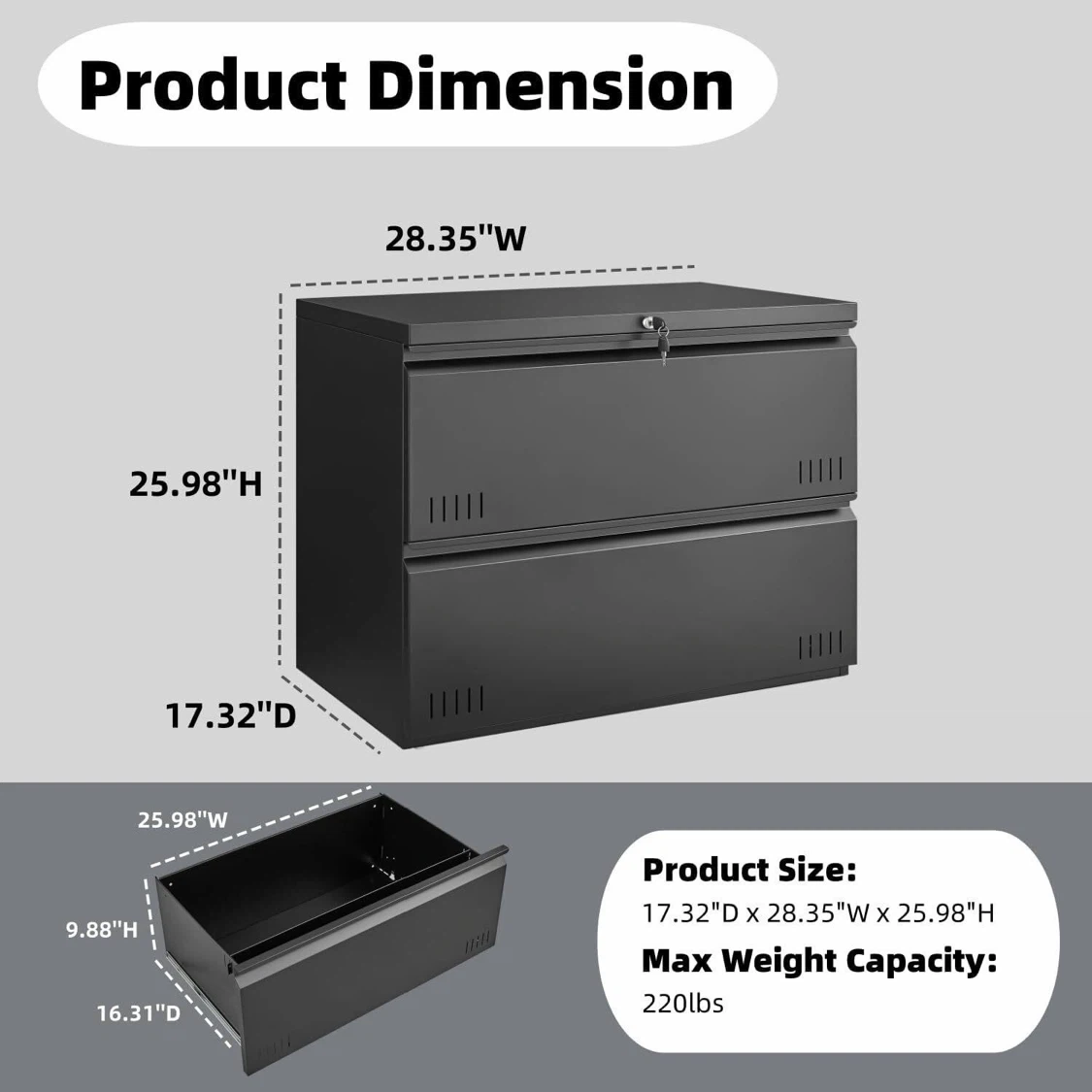 2-Drawer Metal File Cabinet - photo 2
