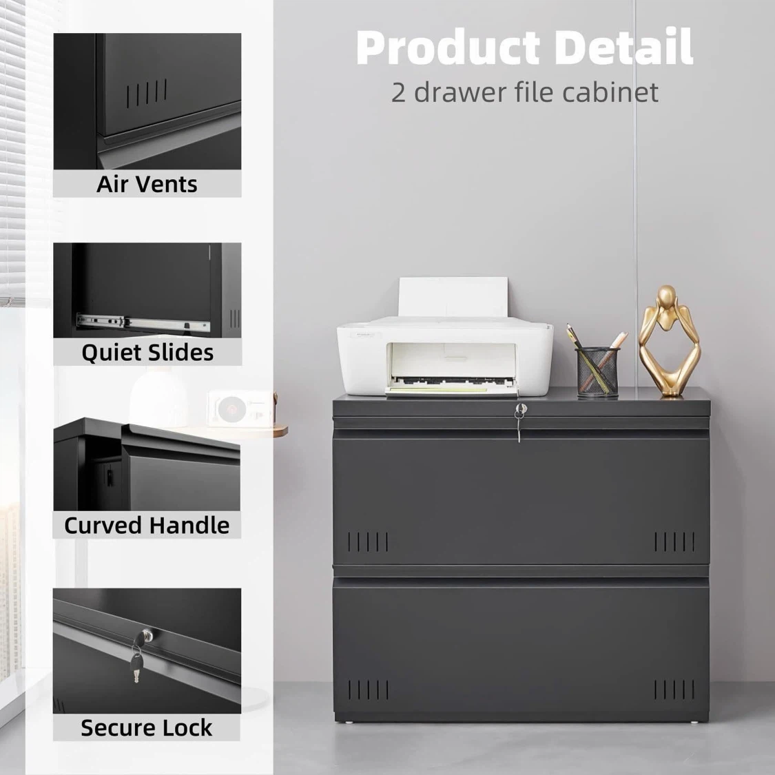 2-Drawer Metal File Cabinet - photo 3