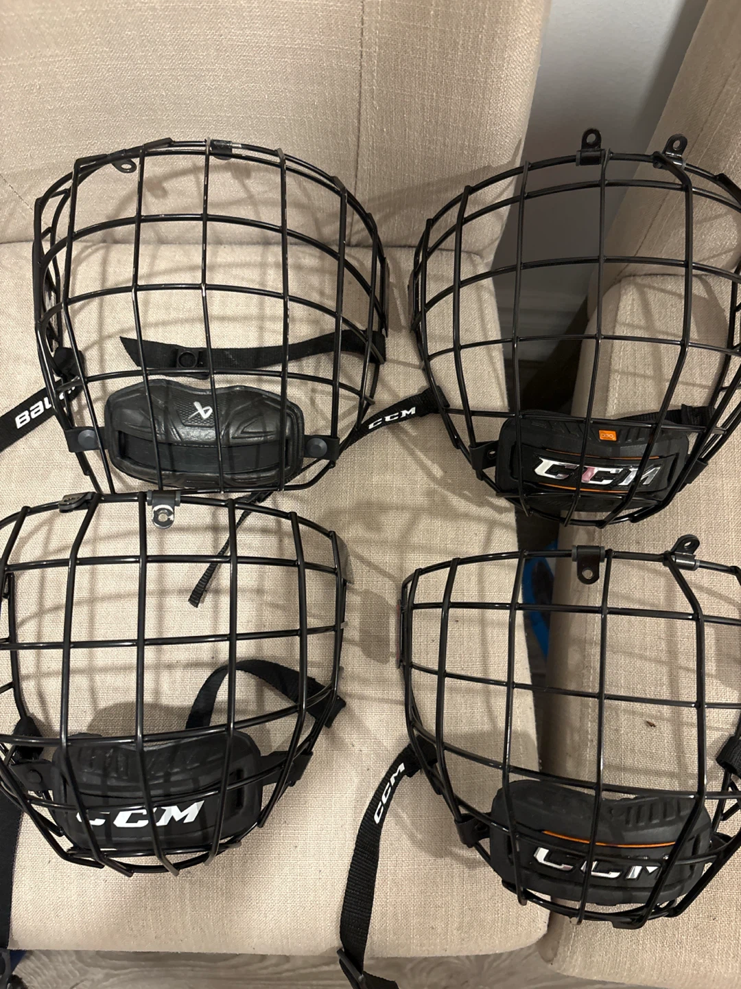 Bauer and CCM hockey cages