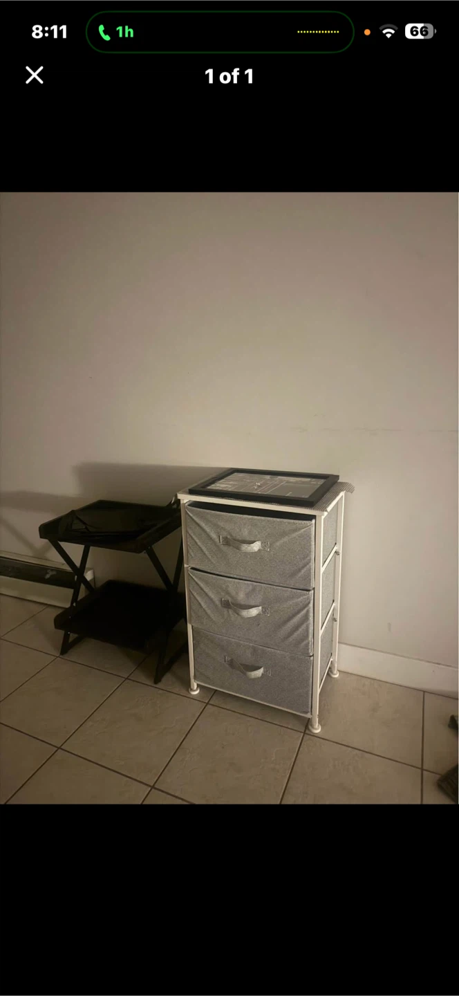 Grey 3-Drawer Fabric Dresser