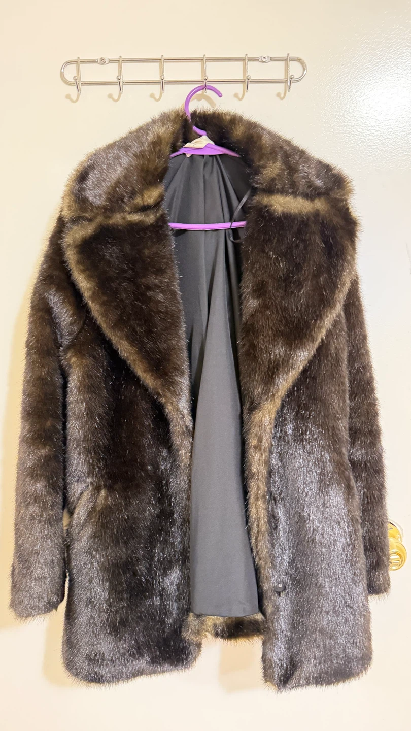 H&M Faux Fur Coat - Size 4