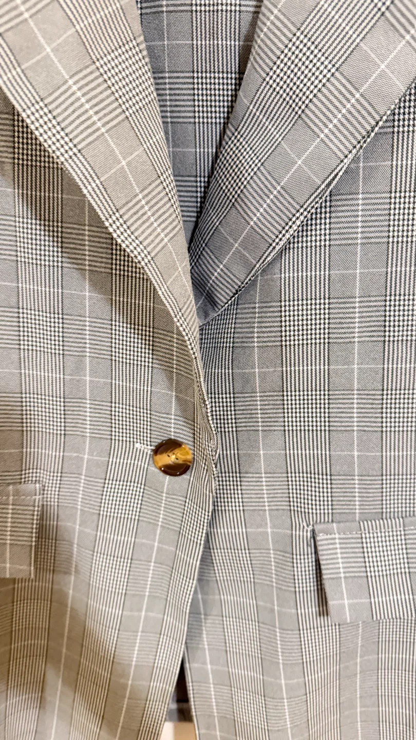 Grey Plaid Sleeveless Blazer Vest - photo 4