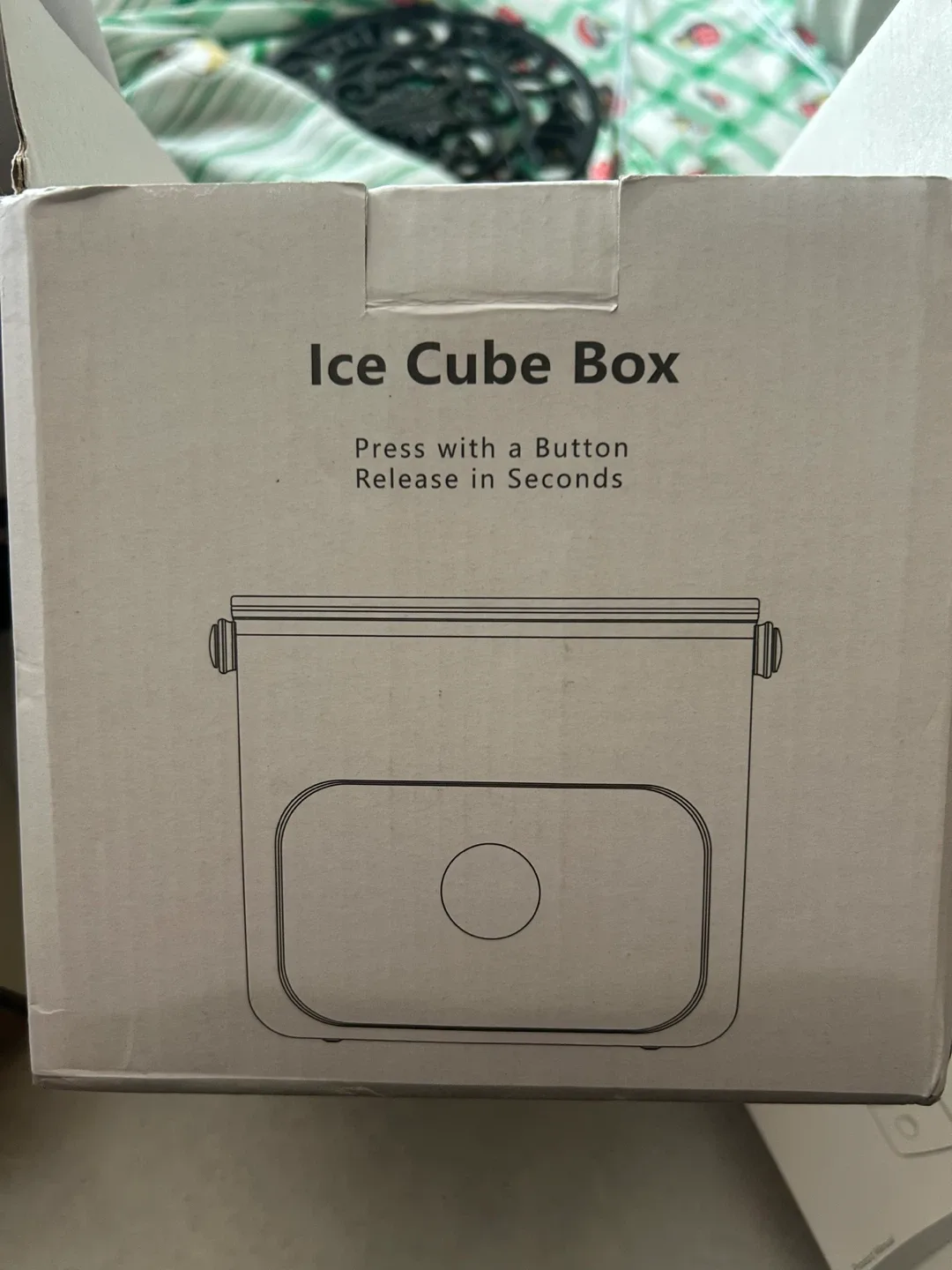 Ice Cube Box with Button Release