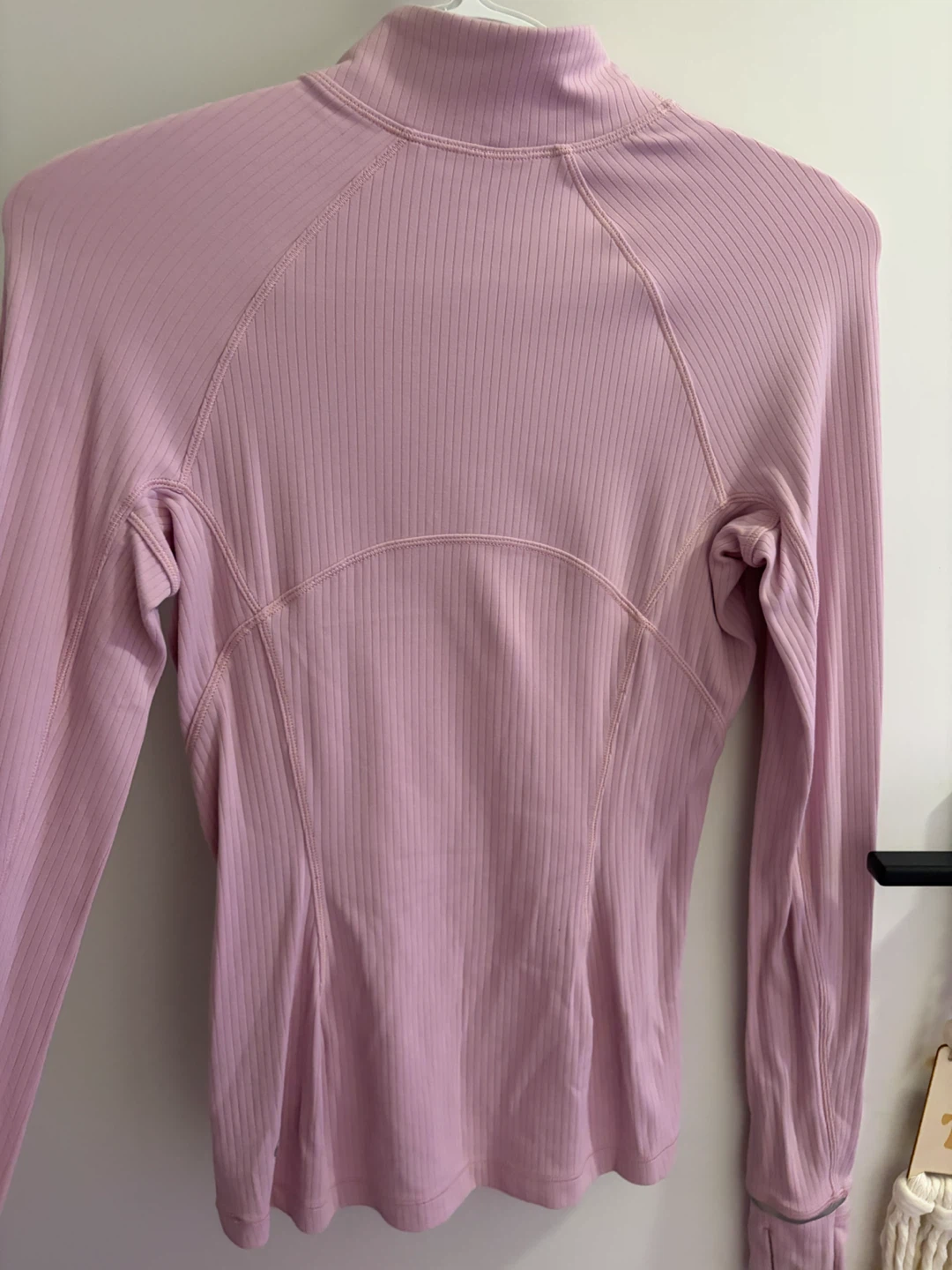 Lululemon Ribbed Quarter Zip Long Sleeve Top Pink Size 4 - photo 4