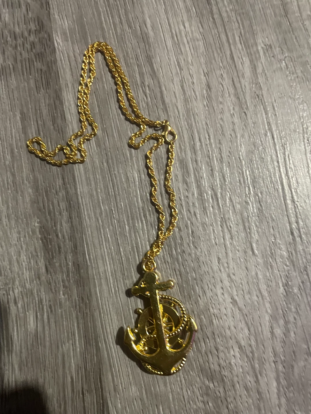 Gold Anchor and Ship Wheel Necklace - photo 2