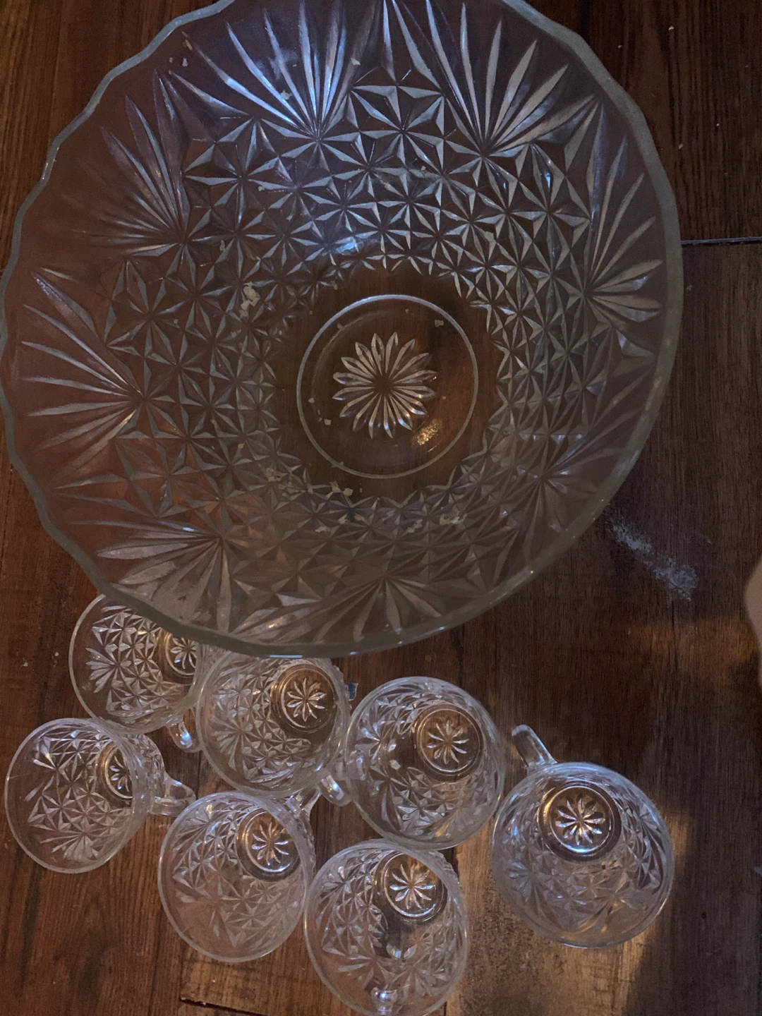 Glass Punch Bowl Set with Cups